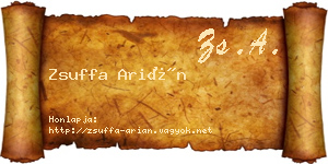 Zsuffa Arián névjegykártya